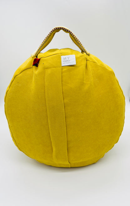 Coussin de yoga Pièce Unique Upcycling - Jaune